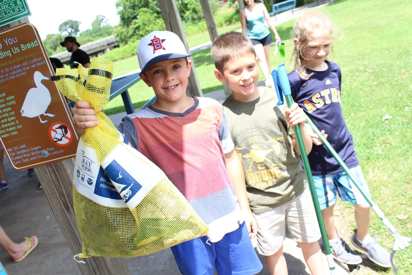                       “I can't believe we picked up so much trash! I thought it was clean before we started." Asher's friend.